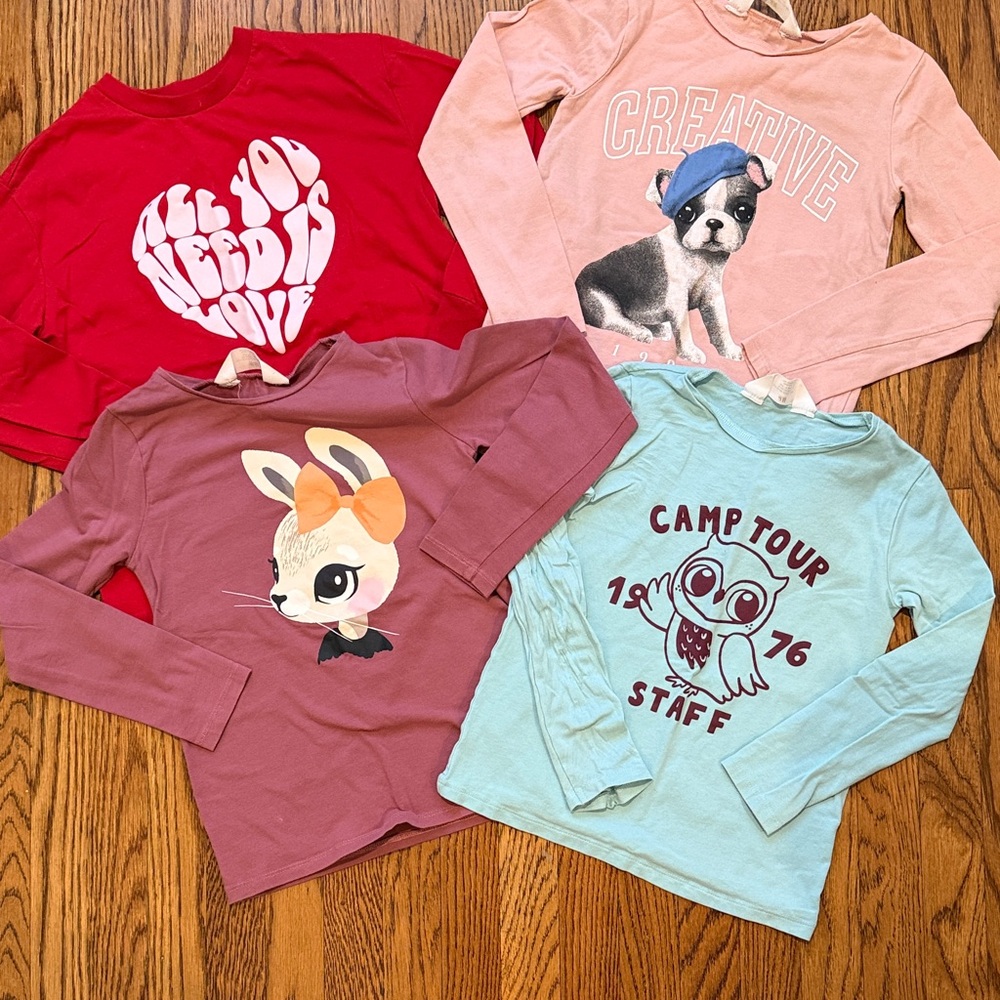 Kids Graphic Long Sleeve Shirts - Set of 4